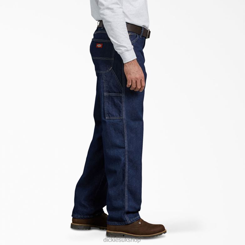Relaxed Fit Carpenter Heavyweight Jeans Men Dickies Rinsed Indigo Blue (RNB) 88T8477 Apparel