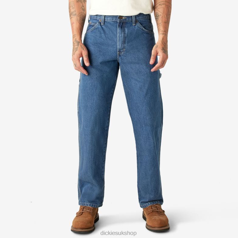 Relaxed Fit Carpenter Heavyweight Jeans Men Dickies Stonewashed Indigo Blue (SNB) 88T8478 Apparel