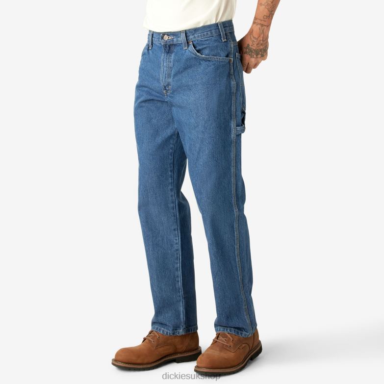 Relaxed Fit Carpenter Heavyweight Jeans Men Dickies Stonewashed Indigo Blue (SNB) 88T8478 Apparel