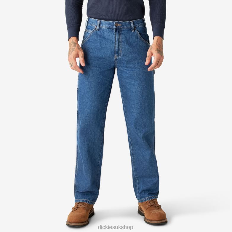 Relaxed Fit Carpenter Jeans Men Dickies Stonewashed Indigo Blue (SNB) 88T84117 Apparel