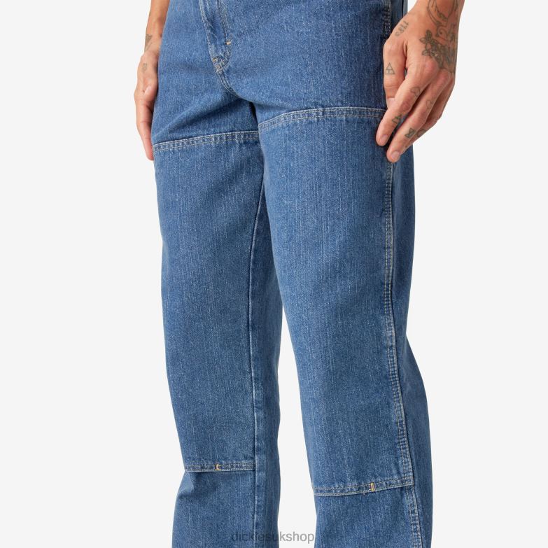 Relaxed Fit Double Knee Jeans Men Dickies Stonewashed Indigo Blue (SNB) 88T84189 Apparel