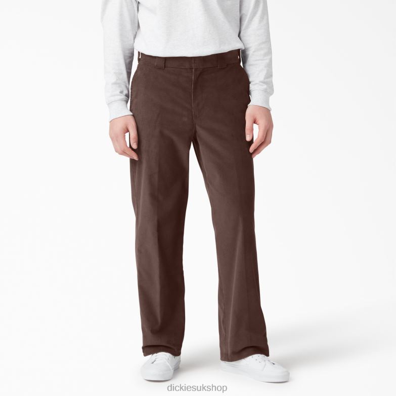 Flat Front Corduroy Pants Men Dickies Chocolate Brown (CB) 88T84257 Apparel