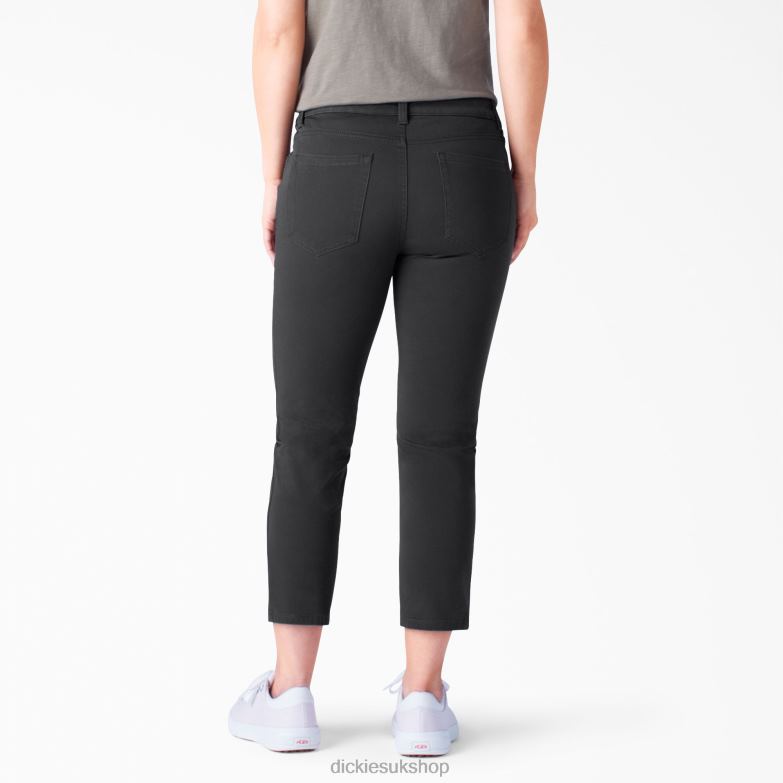 Perfect Shape Skinny Fit Capri Women Dickies Rinsed Black (RBKX) 88T841815 Apparel