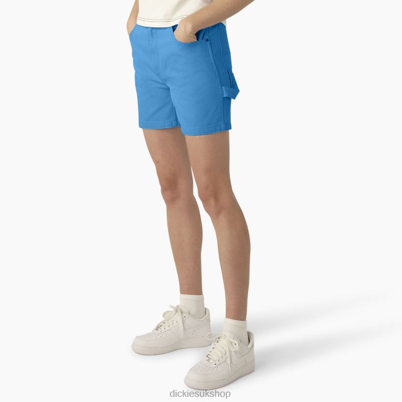 Duck Shorts 5\" Women Dickies Stonewashed Azure Blue (SWZ) 88T842243 Apparel