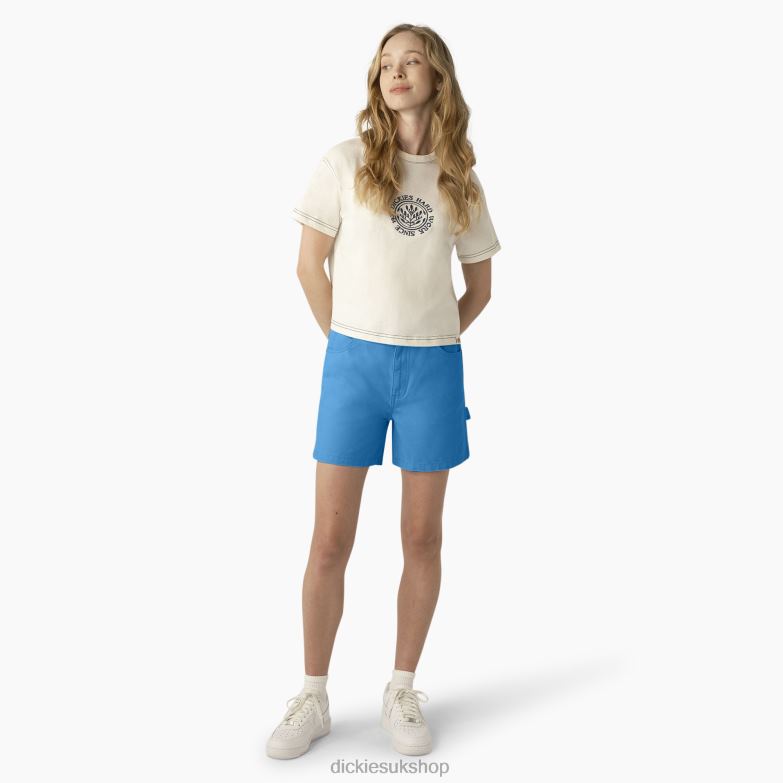 Duck Shorts 5\" Women Dickies Stonewashed Azure Blue (SWZ) 88T842243 Apparel