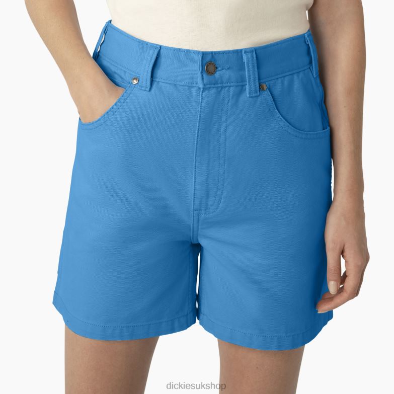 Duck Shorts 5\" Women Dickies Stonewashed Azure Blue (SWZ) 88T842243 Apparel