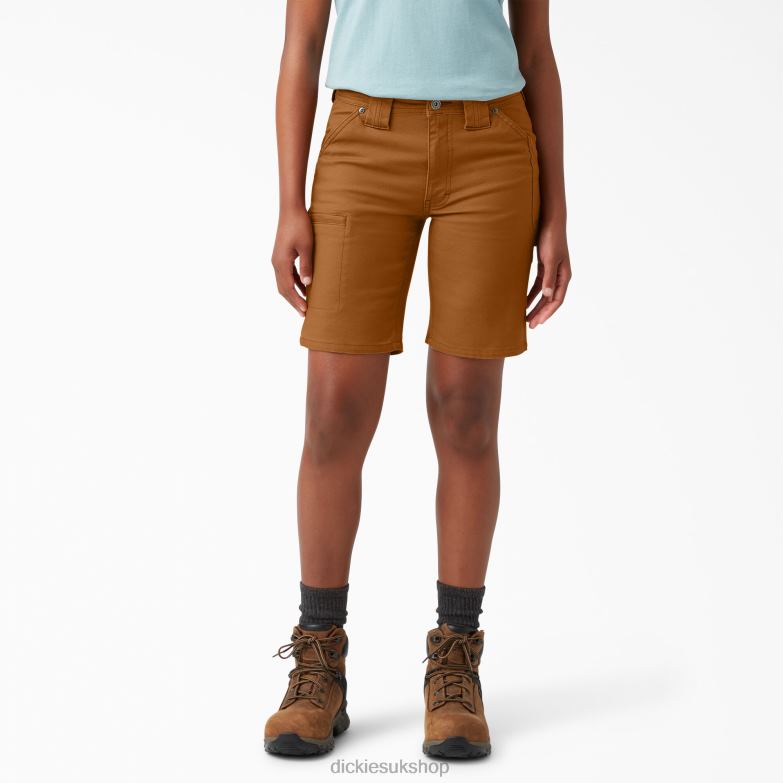 DuraTech Renegade Shorts 9\" Women Dickies Brown Duck (BD) 88T842247 Apparel
