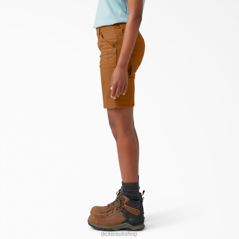 DuraTech Renegade Shorts 9\" Women Dickies Brown Duck (BD) 88T842247 Apparel