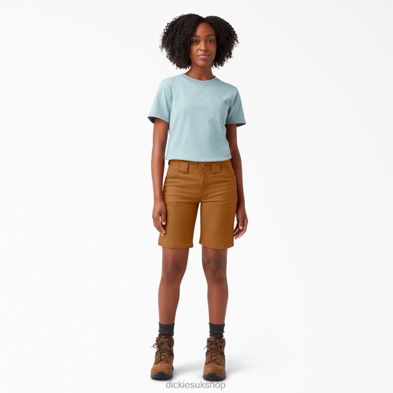 DuraTech Renegade Shorts 9\" Women Dickies Brown Duck (BD) 88T842247 Apparel