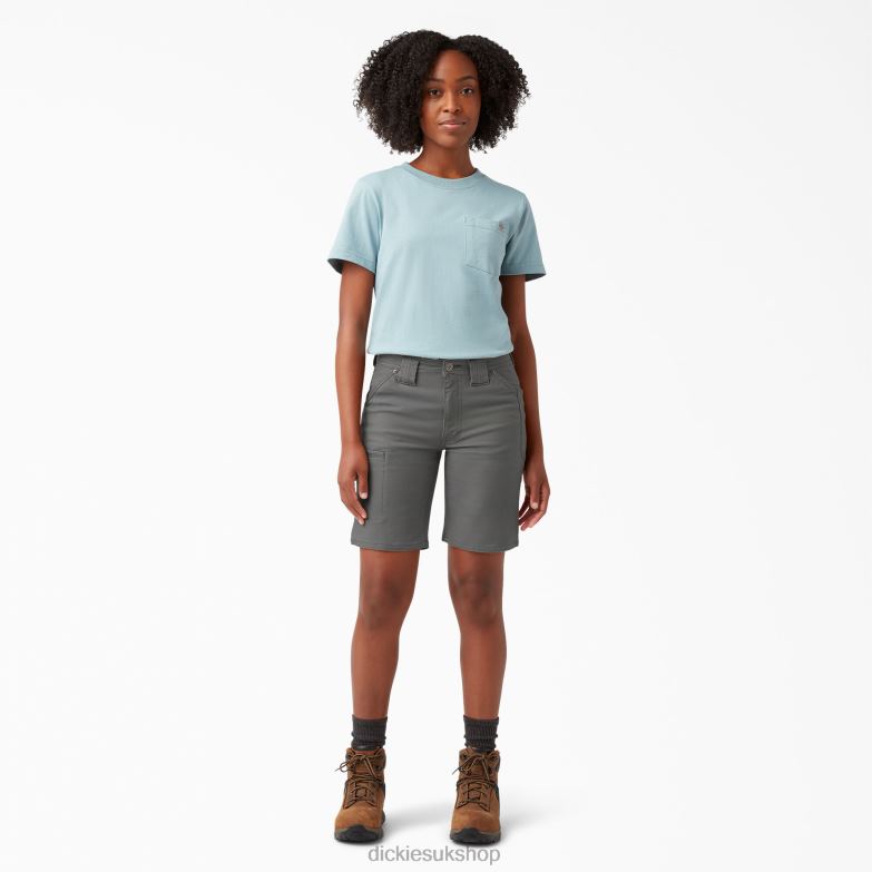 DuraTech Renegade Shorts 9\" Women Dickies Gray (GY) 88T842249 Apparel
