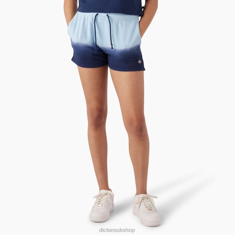 Ombre Knit Shorts 3\" Women Dickies Sky Blue/Ink Navy Dip Dye (SKD) 88T842273 Apparel