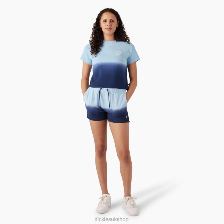 Ombre Knit Shorts 3\" Women Dickies Sky Blue/Ink Navy Dip Dye (SKD) 88T842273 Apparel