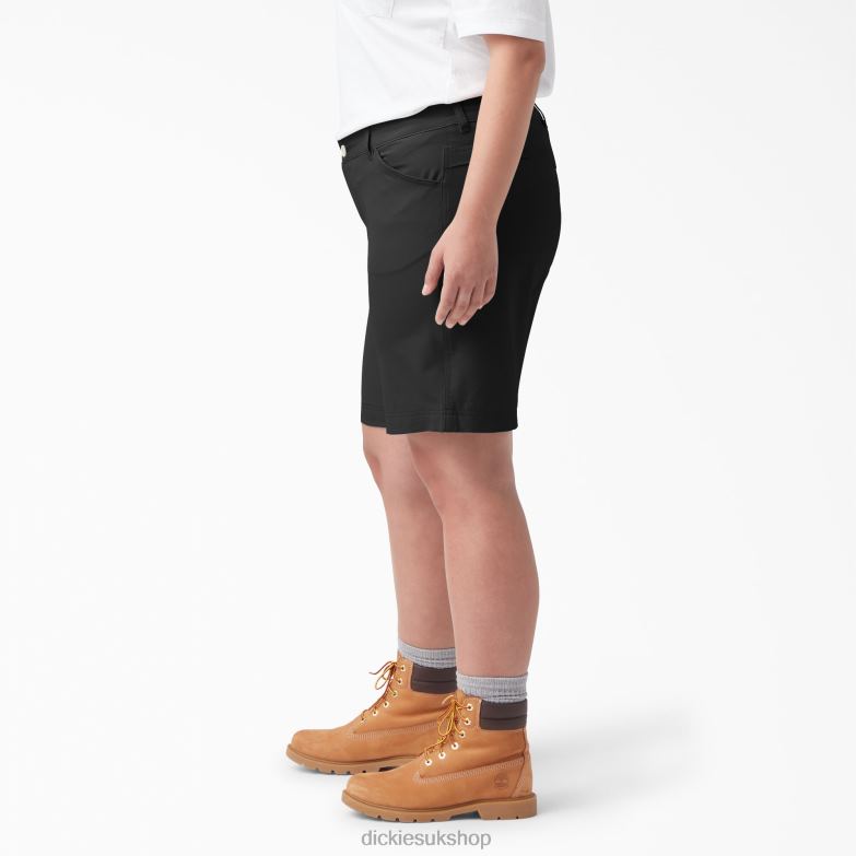 Plus Cooling Shorts 9\" Women Dickies Black (BK) 88T841614 Apparel