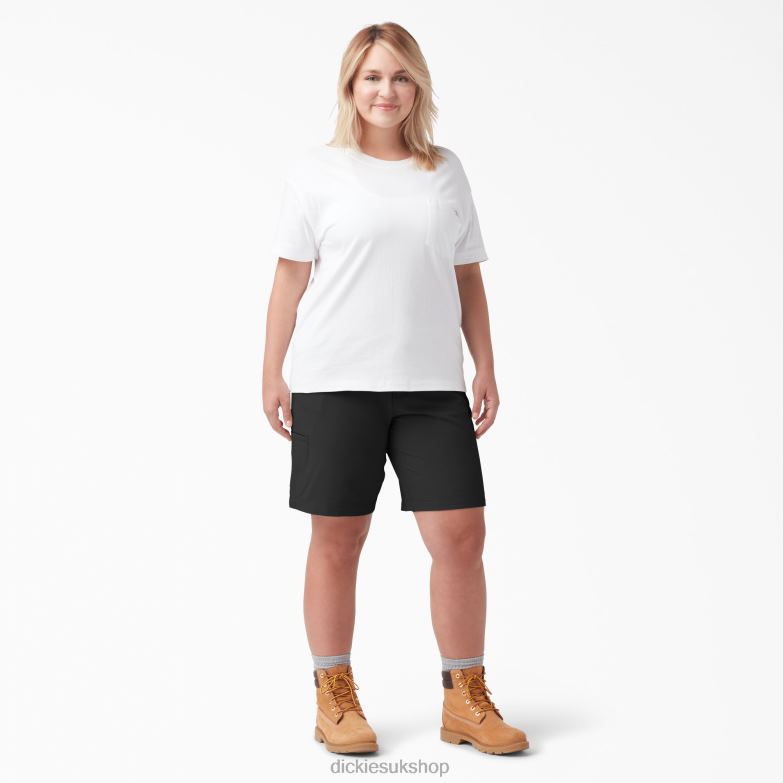 Plus Cooling Shorts 9\" Women Dickies Black (BK) 88T841614 Apparel