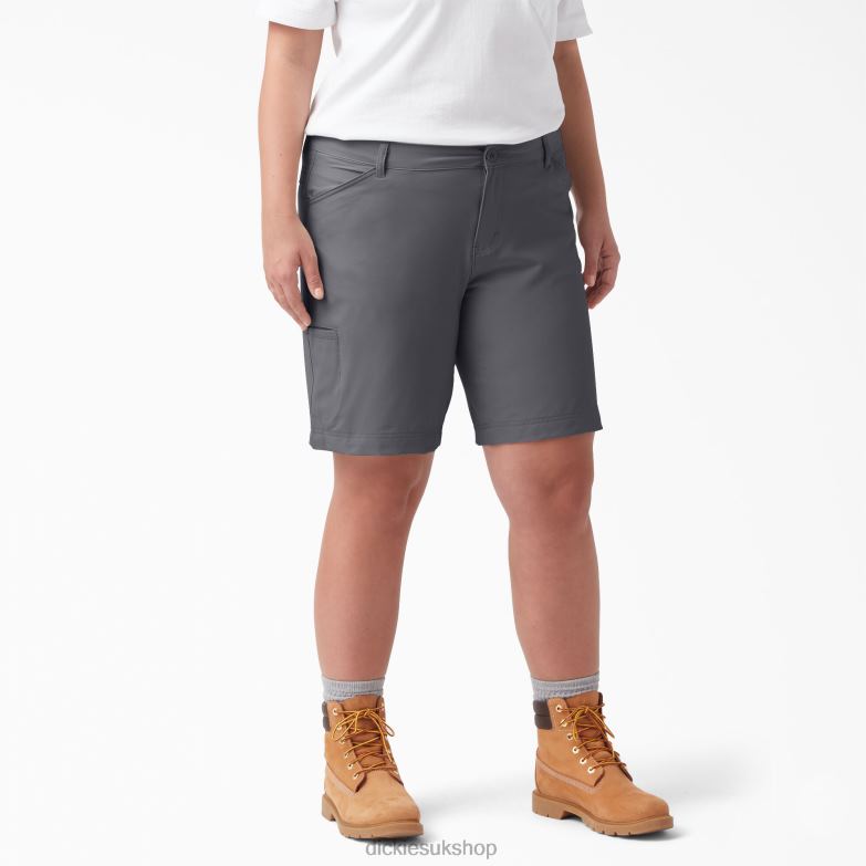 Plus Cooling Shorts 9\" Women Dickies Graphite Gray (GA) 88T841615 Apparel