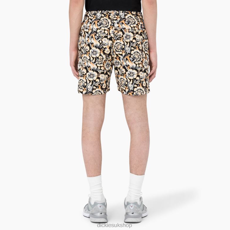 Roseburg Shorts 7\" Men Dickies Brown Floral Print (BG2) 88T84478 Apparel