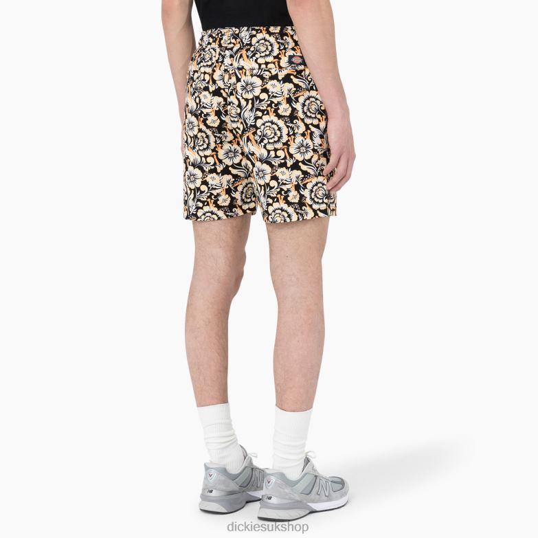 Roseburg Shorts 7\" Men Dickies Brown Floral Print (BG2) 88T84478 Apparel