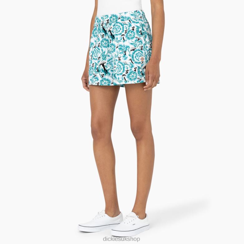 Roseburg Shorts 7\" Women Dickies Blue Floral Print (GG2) 88T842263 Apparel