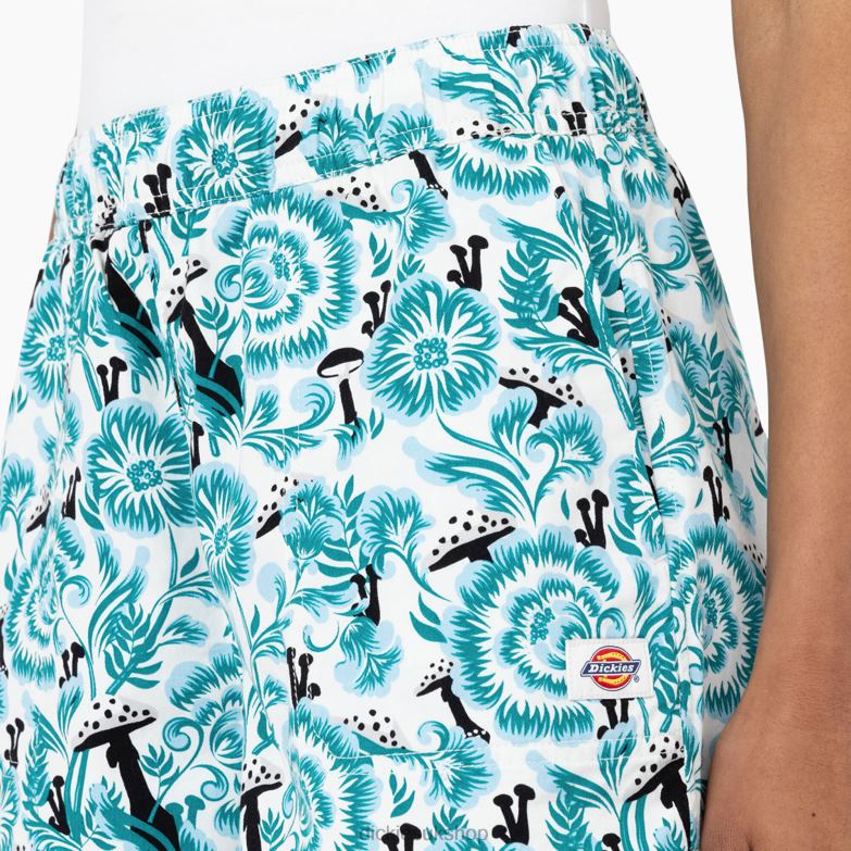 Roseburg Shorts 7\" Women Dickies Blue Floral Print (GG2) 88T842263 Apparel