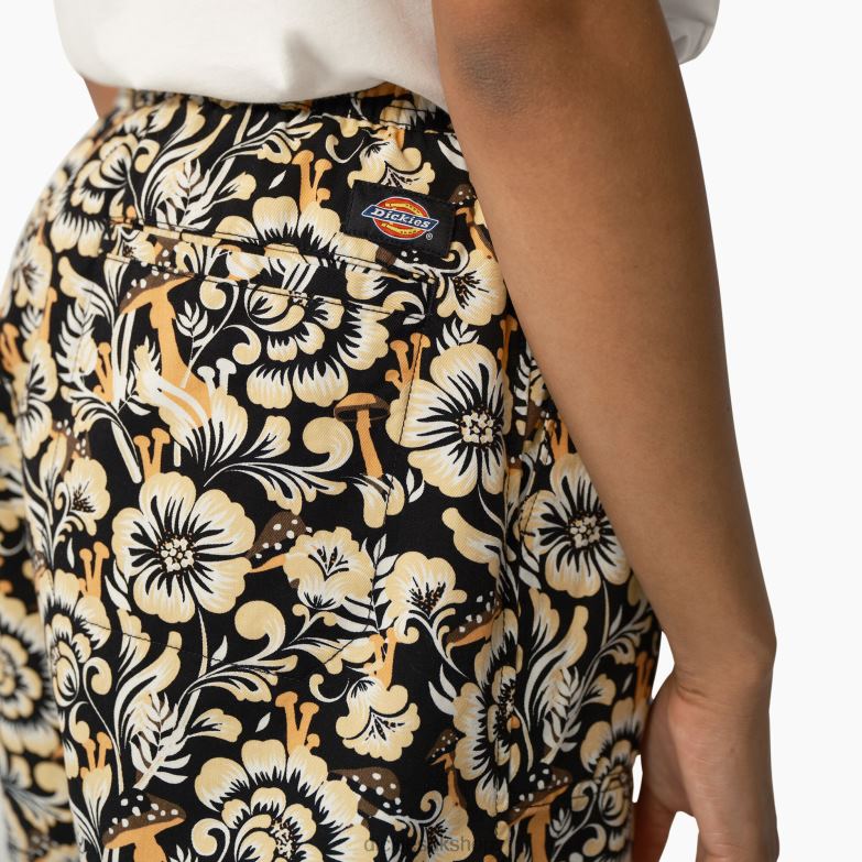Roseburg Shorts 7\" Women Dickies Brown Floral Print (BG2) 88T842262 Apparel
