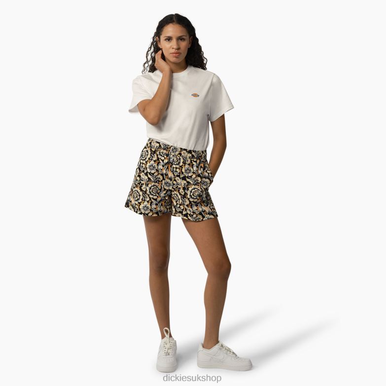 Roseburg Shorts 7\" Women Dickies Brown Floral Print (BG2) 88T842262 Apparel