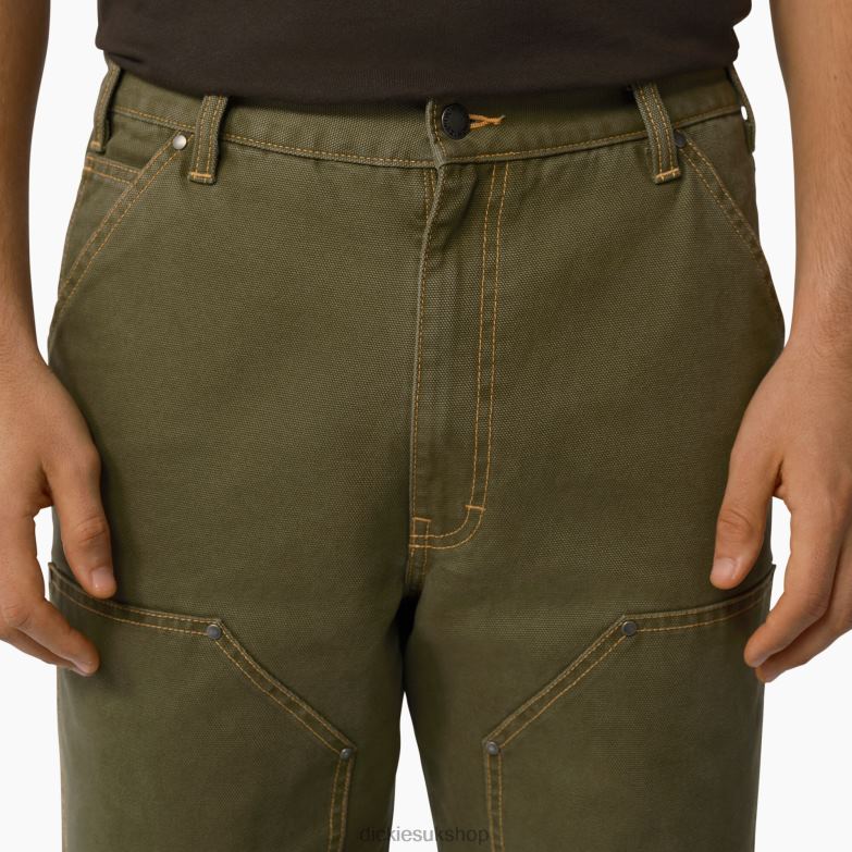 Duck Contrast Stitch Double Front Pants Men Dickies Stonewashed Military Green (SMW) 88T84247 Apparel