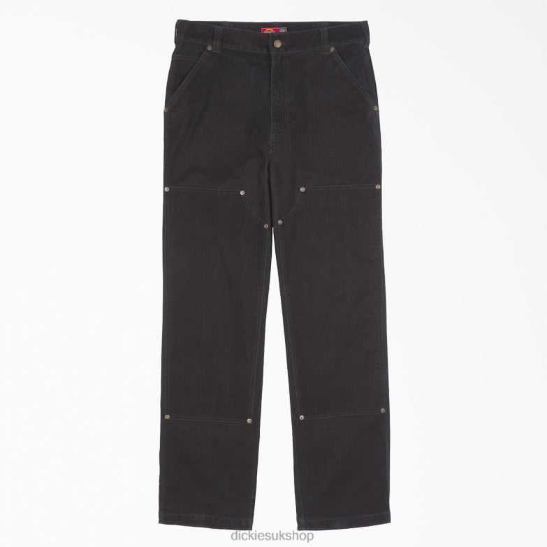 Opening Ceremony Flock Double Knee Utility Jeans Men Dickies Black (BKX) 88T84283 Apparel
