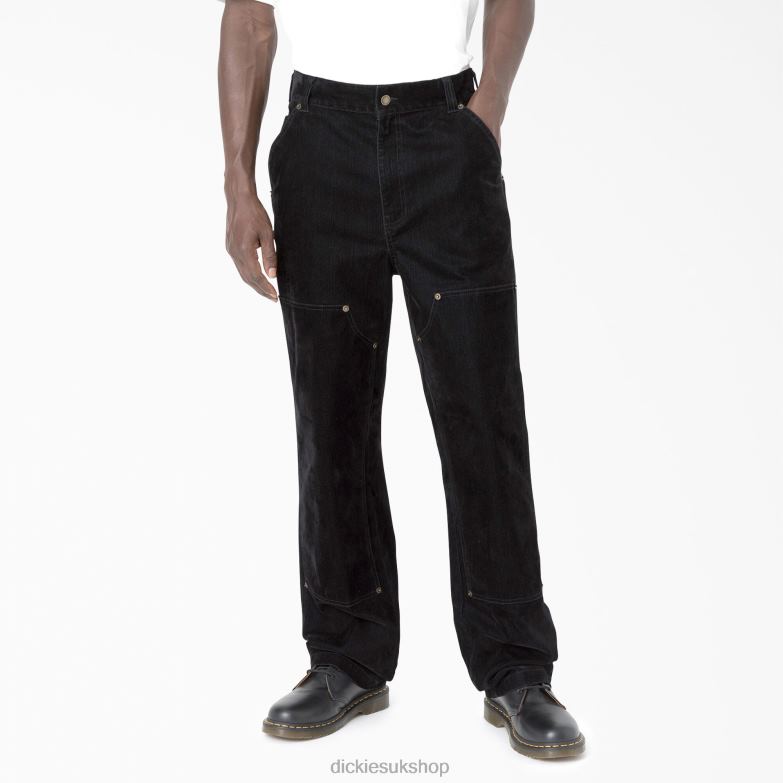 Opening Ceremony Flock Double Knee Utility Jeans Men Dickies Black (BKX) 88T84283 Apparel