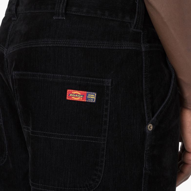 Opening Ceremony Flock Double Knee Utility Jeans Men Dickies Black (BKX) 88T84283 Apparel
