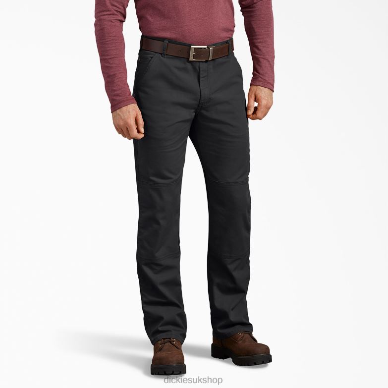 Regular Fit Duck Double Knee Pants Men Dickies Stonewashed Black (SBK) 88T84198 Apparel