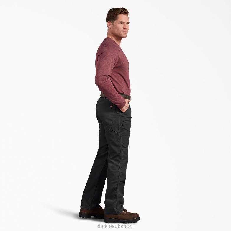 Regular Fit Duck Double Knee Pants Men Dickies Stonewashed Black (SBK) 88T84198 Apparel