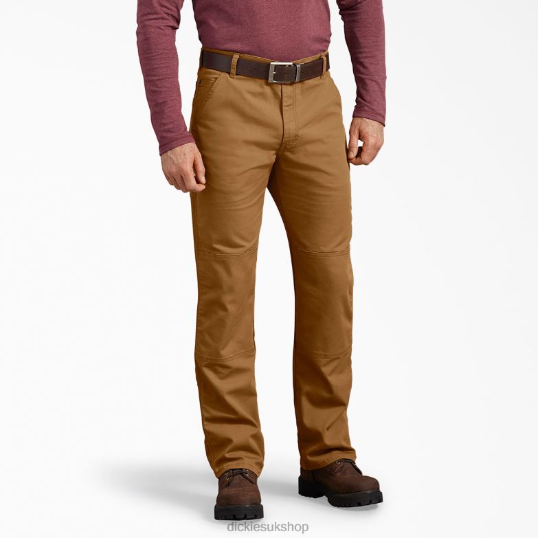 Regular Fit Duck Double Knee Pants Men Dickies Stonewashed Brown Duck (SBD) 88T84197 Apparel
