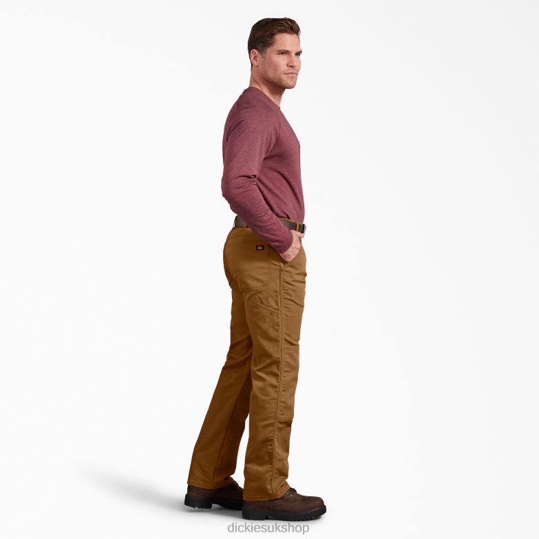 Regular Fit Duck Double Knee Pants Men Dickies Stonewashed Brown Duck (SBD) 88T84197 Apparel