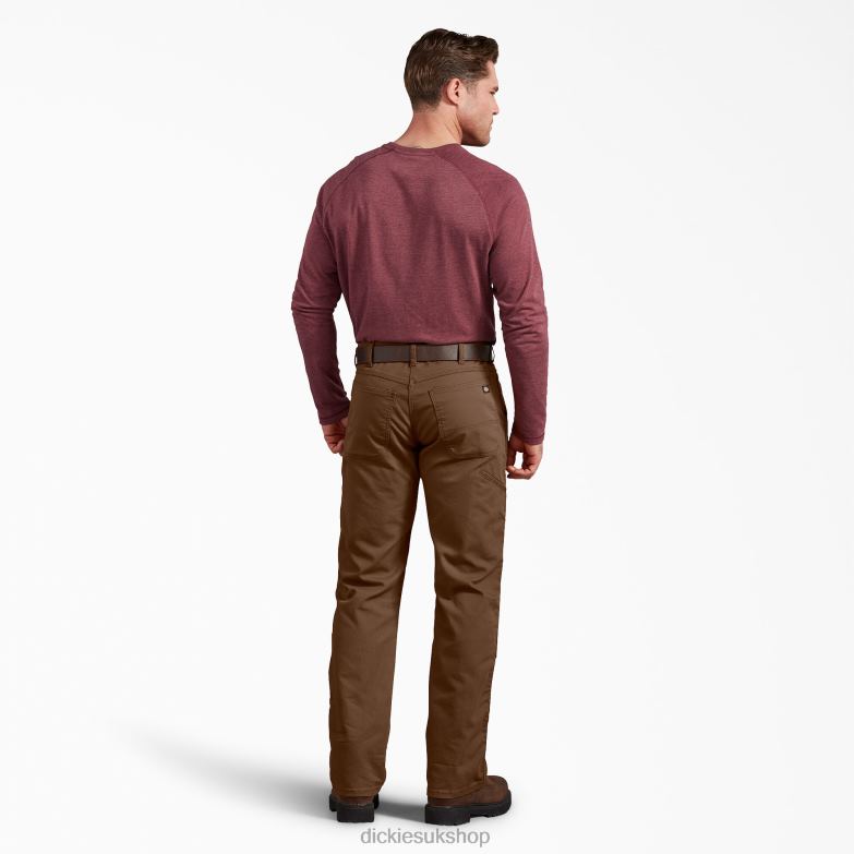Regular Fit Duck Double Knee Pants Men Dickies Stonewashed Timber Brown (STB) 88T84200 Apparel