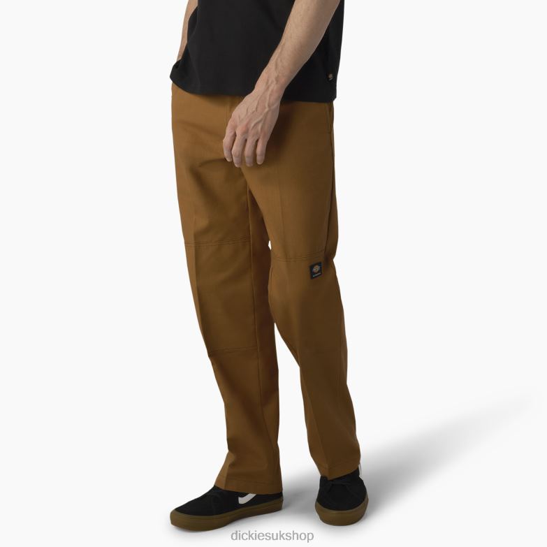 Skateboarding Double Knee Pants Men Dickies Brown Duck/Contrast Stitch (HWC) 88T84164 Apparel