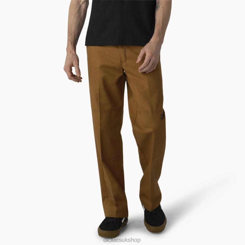 Skateboarding Double Knee Pants Men Dickies Brown Duck/Contrast Stitch (HWC) 88T84164 Apparel