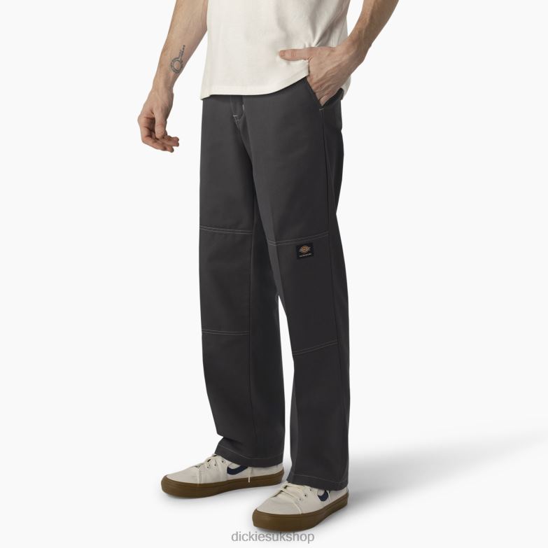 Skateboarding Double Knee Pants Men Dickies Charcoal/Gray Stitching (HCG) 88T84162 Apparel