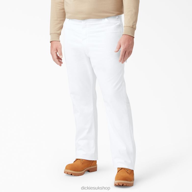 Relaxed Fit Painter\'s Pants Men Dickies White (WH) 88T84122 Apparel