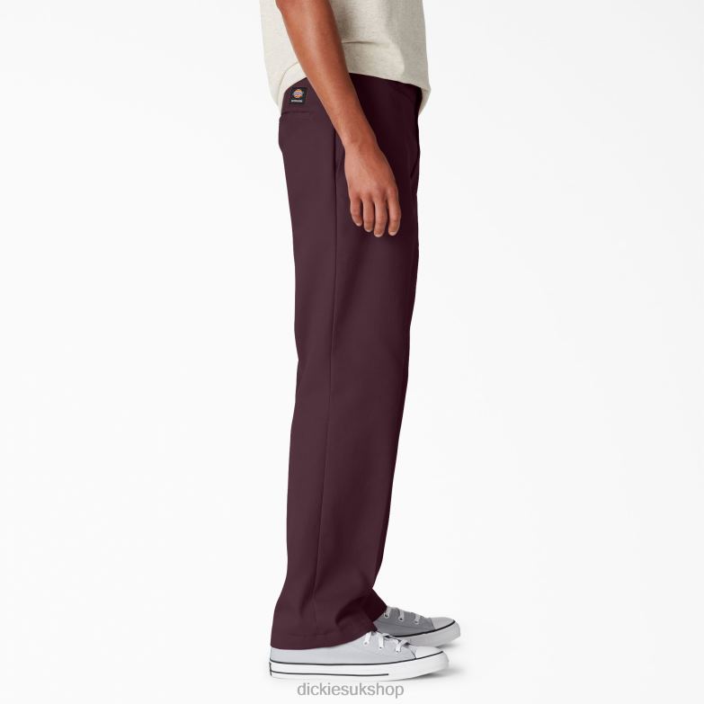 Skateboarding Regular Fit Twill Pants Men Dickies Maroon (MR) 88T8460 Apparel