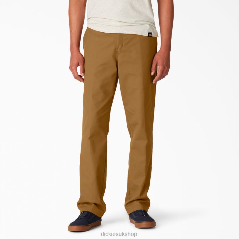 Skateboarding Slim Fit Pants Men Dickies Brown Duck Contrast Topstitch (TSB) 88T84106 Apparel