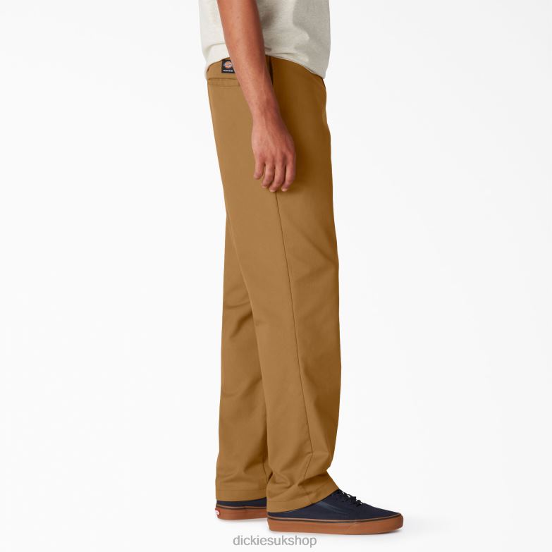 Skateboarding Slim Fit Pants Men Dickies Brown Duck Contrast Topstitch (TSB) 88T84106 Apparel