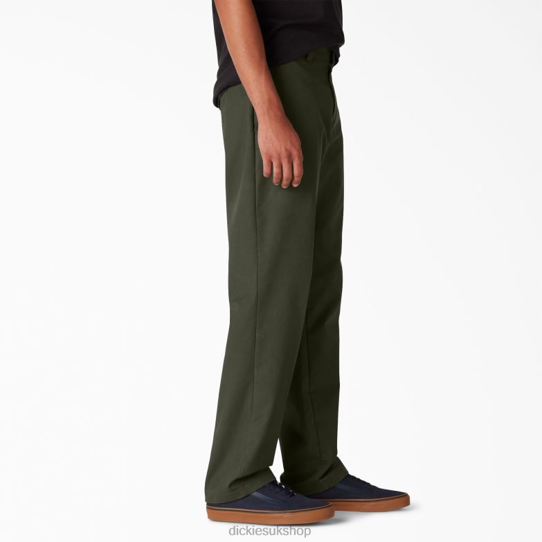 Skateboarding Slim Fit Pants Men Dickies Olive Green (OG) 88T84105 Apparel