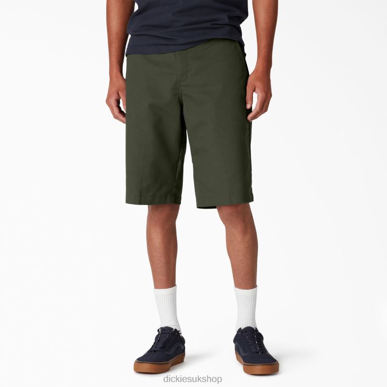 Skateboarding Slim Fit Shorts 11" Men Dickies Olive Green (OG) 88T84385 Apparel