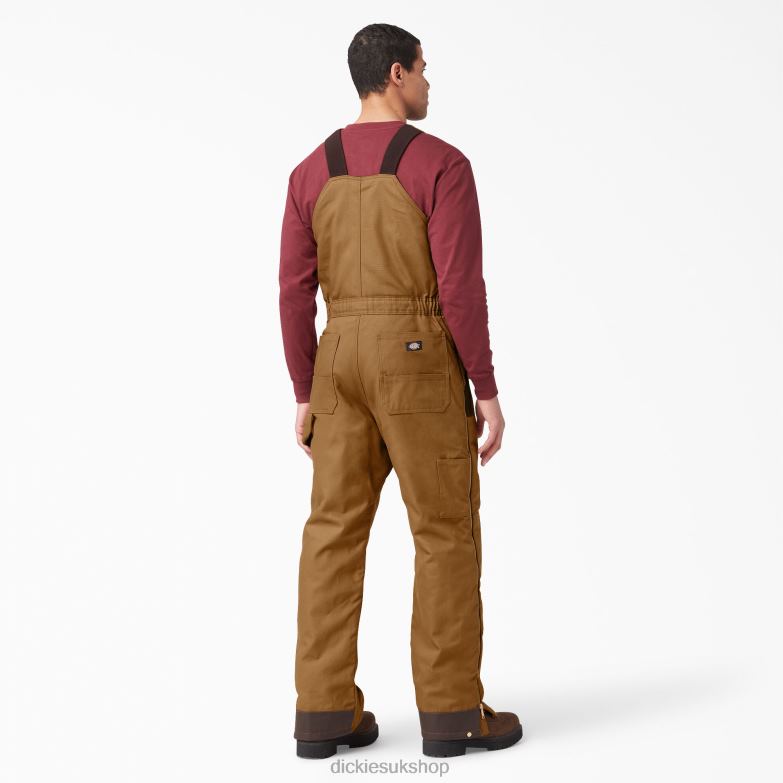 Duck Insulated Bib Overalls Men Dickies Brown Duck (BD) 88T841442 Apparel
