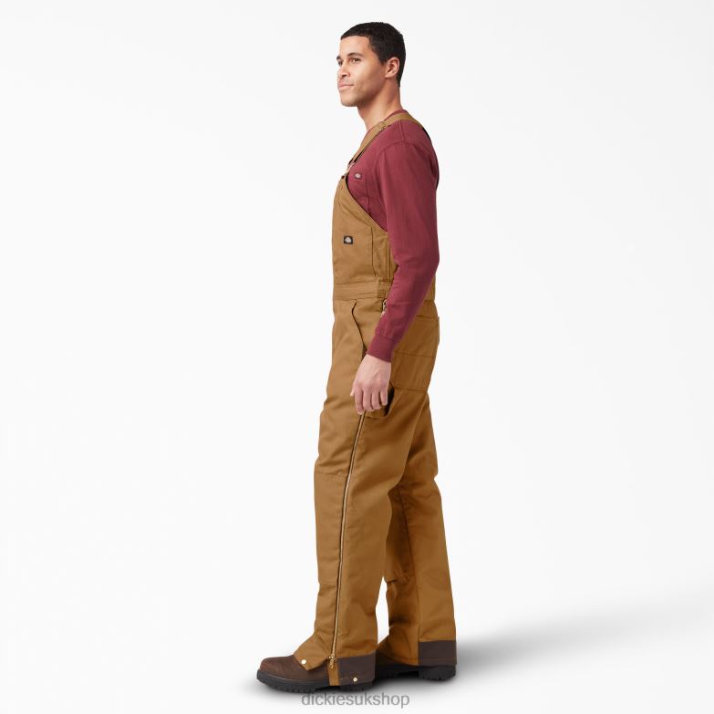 Duck Insulated Bib Overalls Men Dickies Brown Duck (BD) 88T841442 Apparel