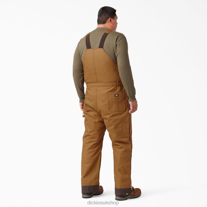 Duck Insulated Bib Overalls Men Dickies Brown Duck (BD) 88T841442 Apparel