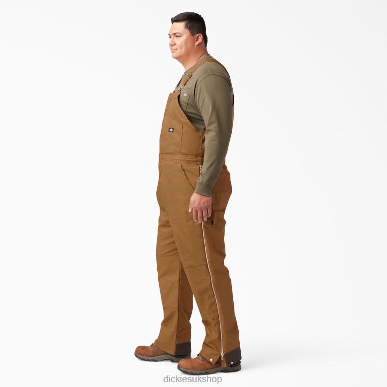 Duck Insulated Bib Overalls Men Dickies Brown Duck (BD) 88T841442 Apparel