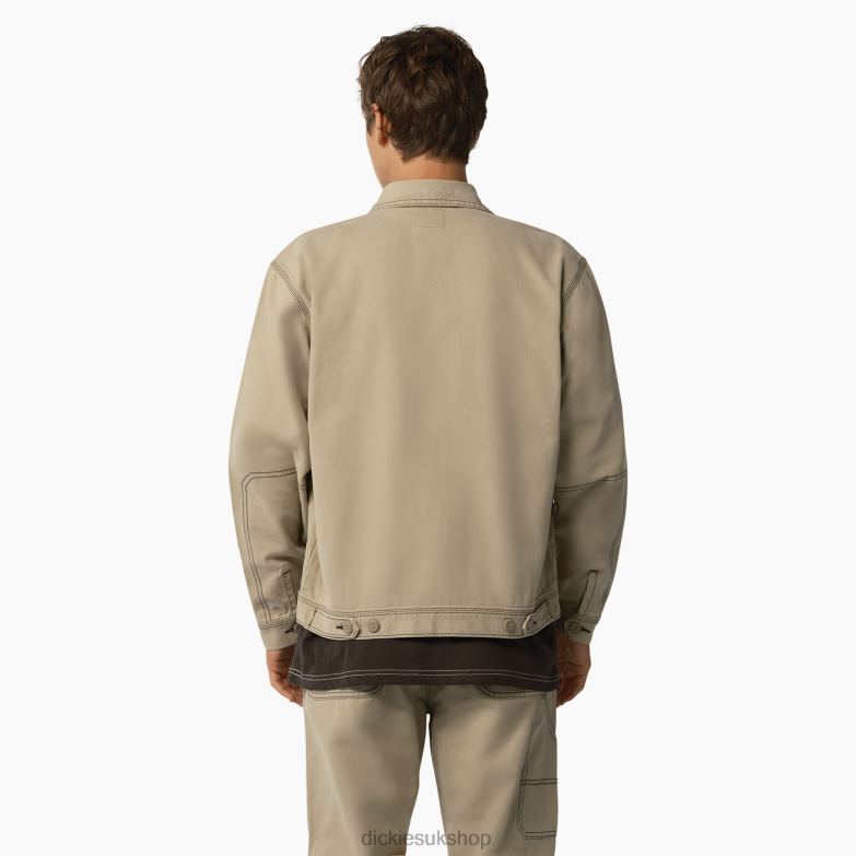 Duck Contrast Stitch Jacket Men Dickies Stonewashed Desert Sand/Black (SSW) 88T84987 Apparel