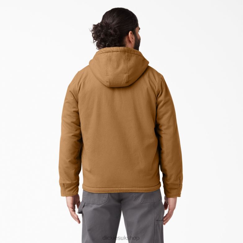Duck High Pile Fleece Lined Hooded Jacket Men Dickies Rinsed Brown Duck (RBD) 88T841066 Apparel