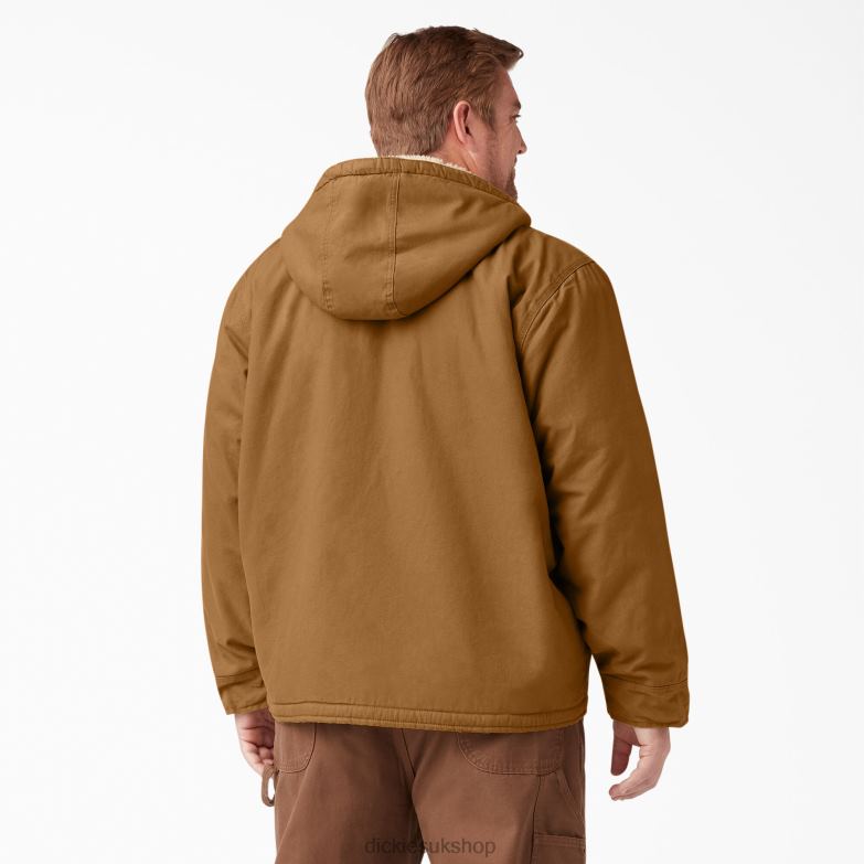Duck High Pile Fleece Lined Hooded Jacket Men Dickies Rinsed Brown Duck (RBD) 88T841066 Apparel